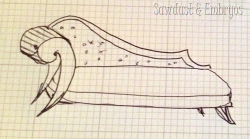 Sketch for 'Fainting Couch' Toddler Bed {Sawdust and Embryos}