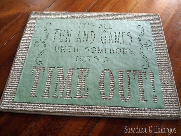 Using Vinyl as a Stencil ~ Time-Out Mat! {Sawdust and Embryos}