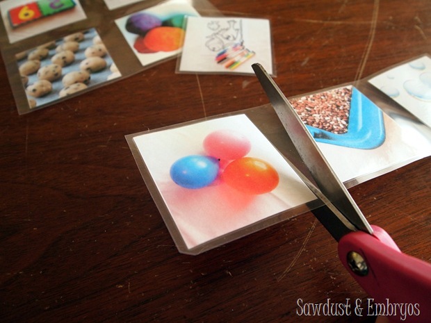 Photograph and laminate activities for toddlers to choose from when they're bored! {Sawdust & Embryos}