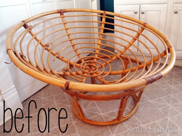 Turn a papasan frame into a canopy reading nook for kids! 