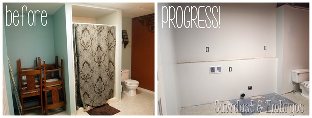 Turning a giant bathroom into a dreamy laundry room!