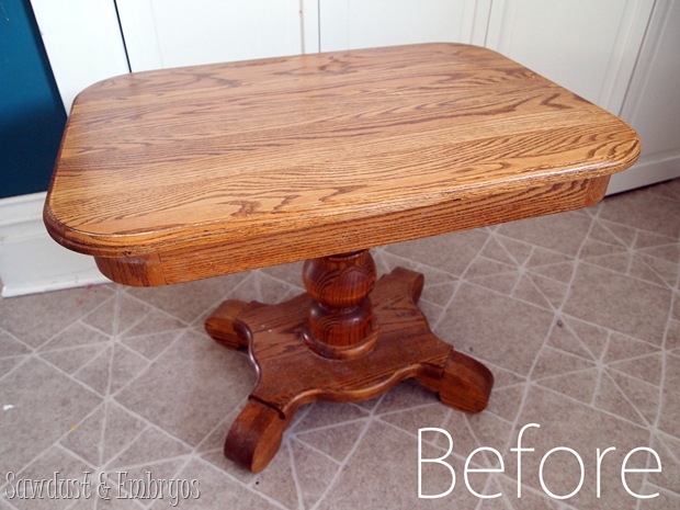 End Table BEFORE pic {Sawdust and Embryos}