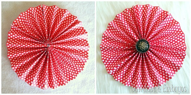 Adding a little button to the center of your pinwheel will give it a little added bling