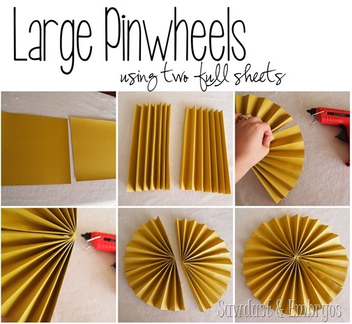 Make pinwheels using basic scrapbooking paper! {Sawdust and Embryos}