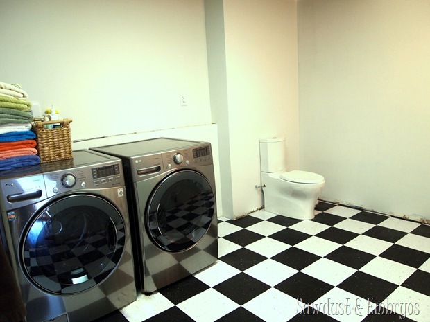 Operation Laundry Room... Flooring & Toilet PROGRESS {Sawdust and Embryos}