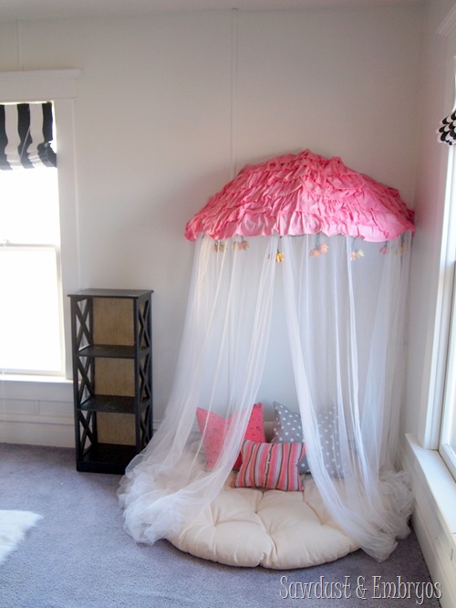 Papason chair turned Reading Nook Canopy! 