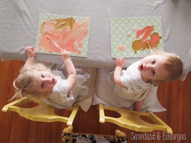 Toddler Artwork~ using vinyl as a stencil on canvas {Sawdust and Embryos}