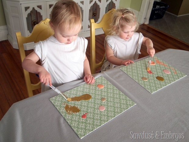 Toddler Finger Paint Artwork {Using Vinyl as a Stencil!}