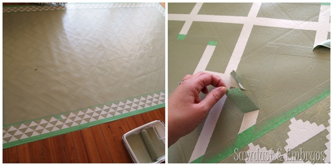 DIY Painted Linoleum Area Rug!