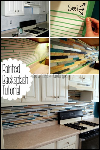 Painted Subway Tile Backsplash