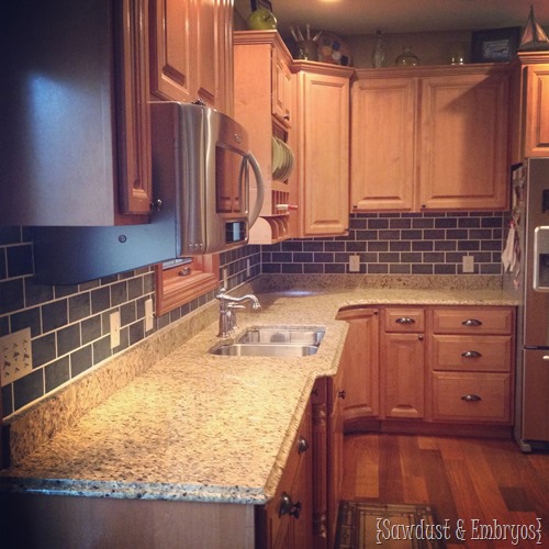 Painted Subway Tile Backsplash