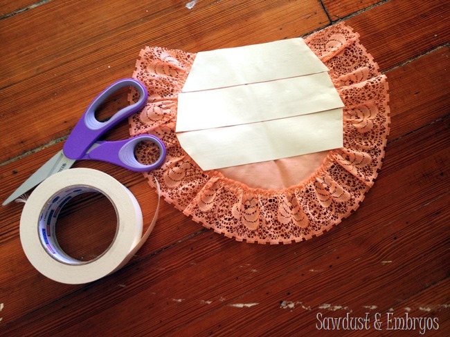 Doily as a dollhouse area rug {Sawdust and Embryos}