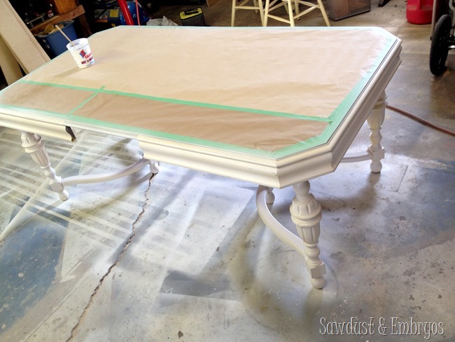 Painting and refinishing your antique dining table {Sawdust and Embryos}