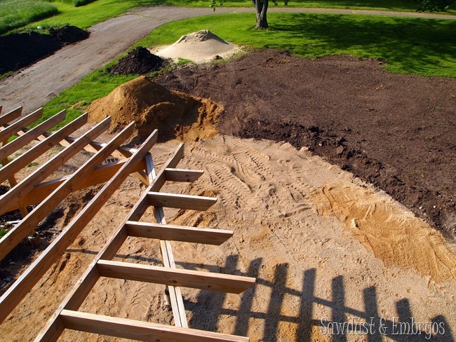 Rounded Pergola and Rouded Patio going in to match! {Sawdust and Embryos}