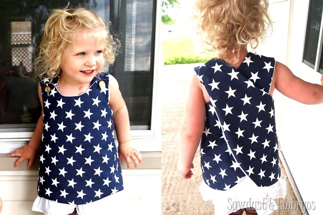 Simple wrap-around toddler shirt (or dress!) tutorial {Sawdust and Embryos}