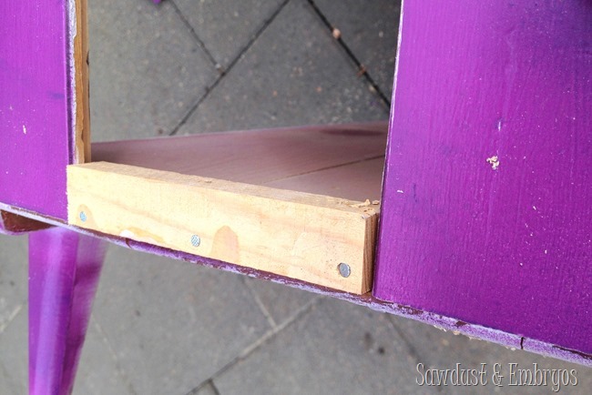 Cut a hole in a dresser to make a place for a litter box inside! {Sawdust and Embryos}