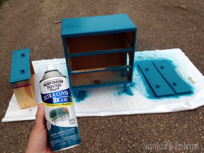 Dresser turned into disguised litter box {Sawdust and Embryos}