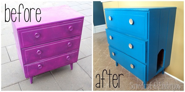 Little dresser turned into LITTER Dresser! {Sawdust and Embryos}