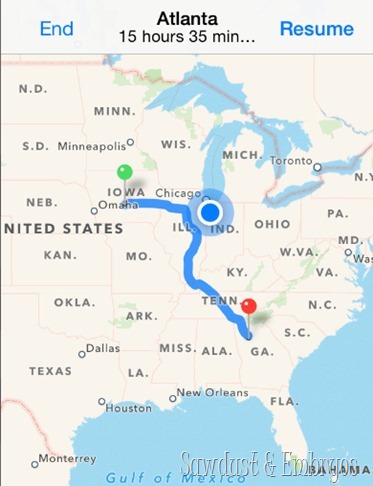 Our route to Atlanta {Sawdust and Embryos}