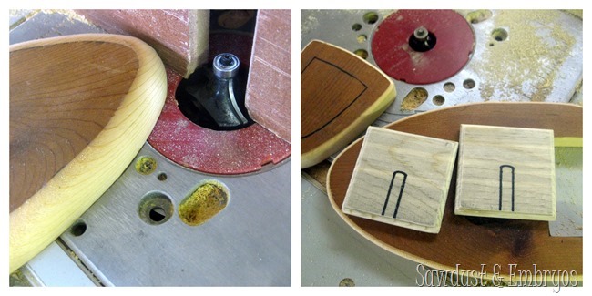 Round the edges of the wooden toy boat to make it softer and smoother