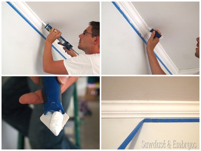 Caulking crown moulding {Sawdust and Embryos}