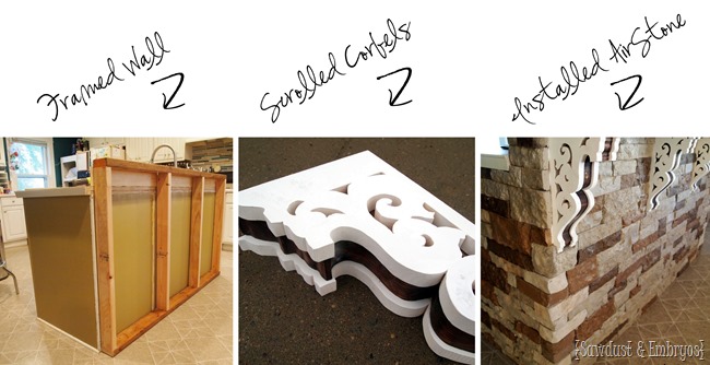 Steps for adding a breakfast bar to an existing island.