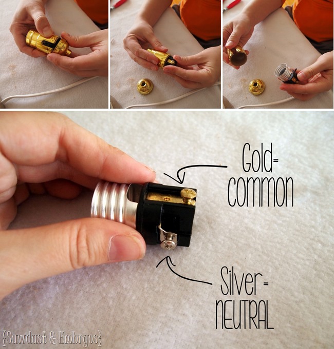 SUPER simple instructions for wiring your own table lamp {Sawdust and Embryos}