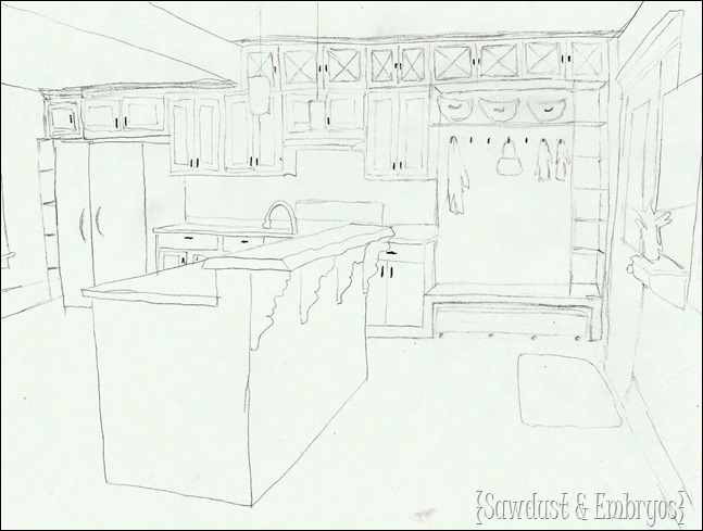 Sketch of FUTURE KITCHEN! {Sawdust and Embryos}