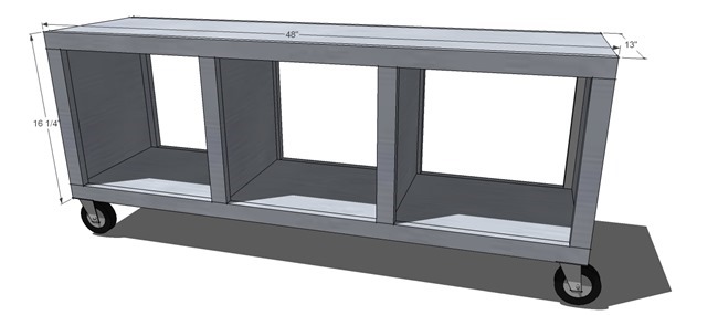 Ana White building plans for rolling bench