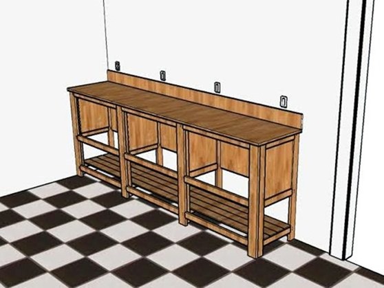 Plans for long and narrow vanity {Sawdust and Embryos}