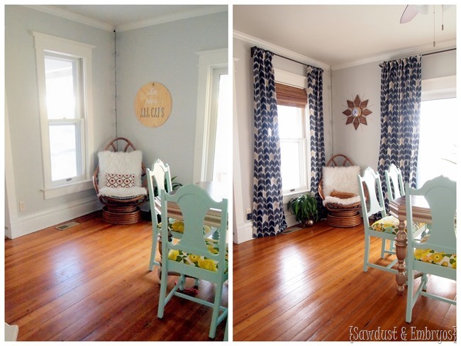 Curtains make such a difference! {Sawdust and Embryos}