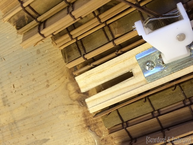 Customizing bamboo blinds.