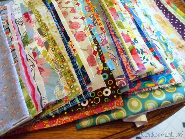 Have everyone you know send you a meaningful swatch of fabric to make an awesome baby quilt! {Sawdust and Embryos}