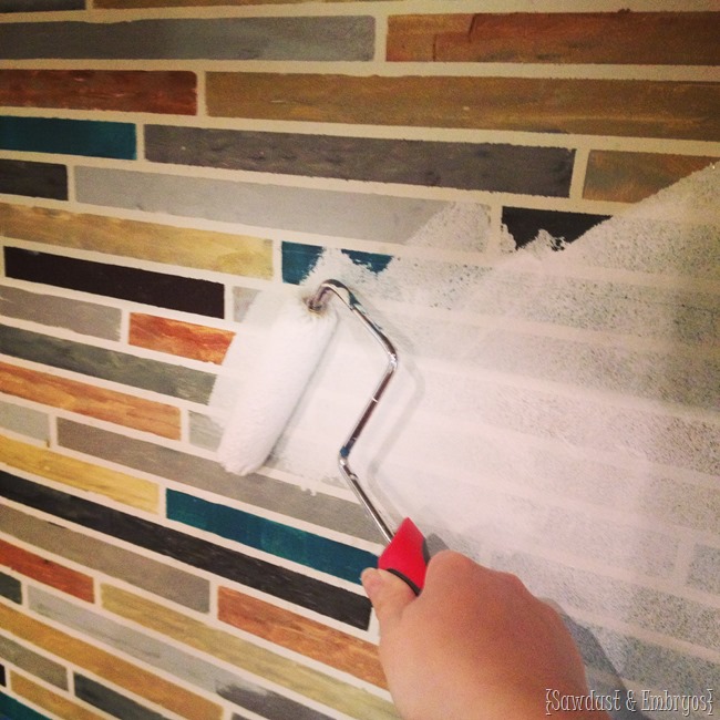 Repainting the backsplash! {Sawdust and Embryos}