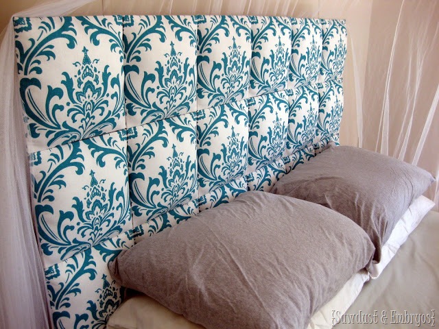 Easy Upholstered Headboard {Sawdust and Embryos}