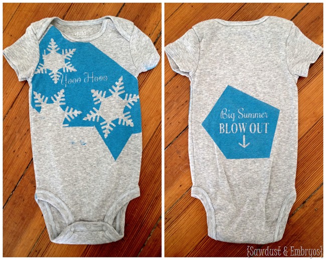 Yoo Hoo... BIG SUMMER BLOWOUT! Hilarious custom onesie tutorial {Sawdust and Embryos}