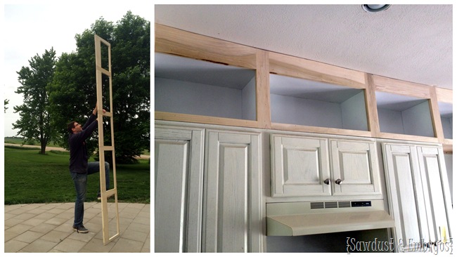 Building additional cabinets to extend up to the ceiling in kitchen.