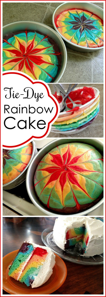 How to make a rainbow tye-die double layer cake! {Sawdust & Embryos}