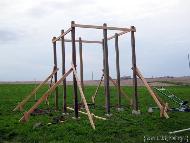 Building a custom playhouse-playground {Sawdust and Embryos}