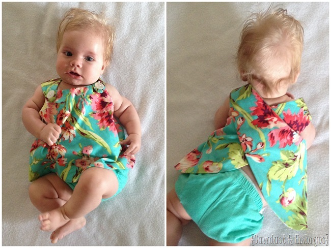 Look at this cutie pie modeling our dress!