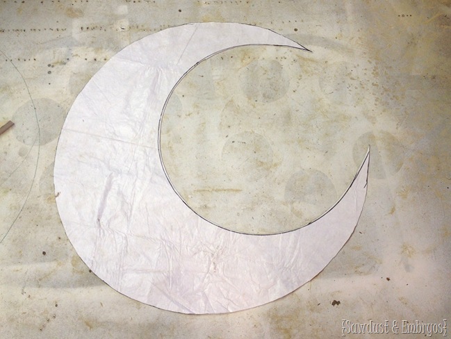 Moon template for DIY moon prop for newborn photography