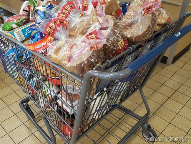 My loaded shopping cart at Aldi.