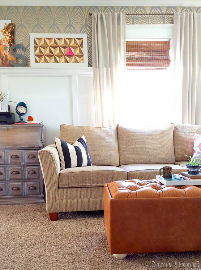 DIY Leather Tufted Storage Ottoman TUTORIAL!