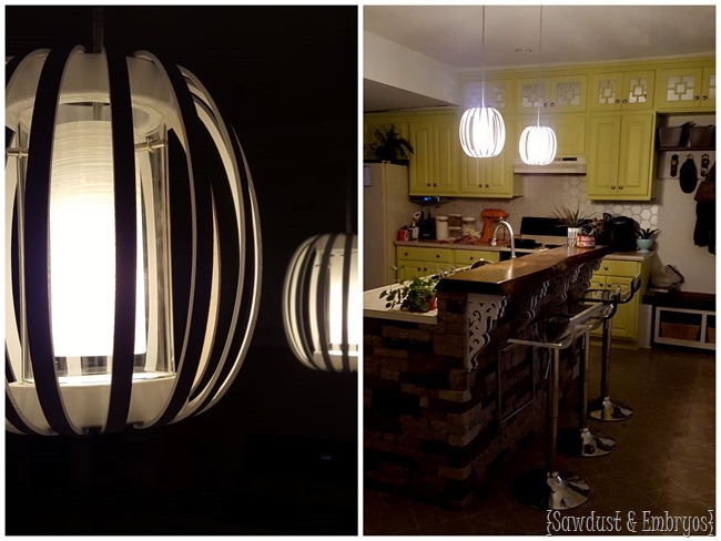 DIY West Elm knock-off Bentwood Pendant lights at night!! {Sawdust and Embryos}