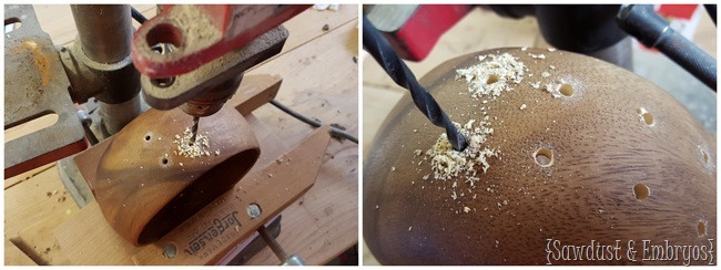 Drill holes in a wooden bowl to weave in some extra 'interest'! {Sawdust and Embryos}