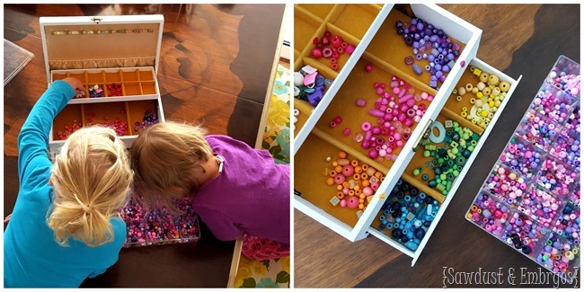 Have your kids sort beads, and give yourself the gift of HOURS of time! {Sawdust and Embryos}