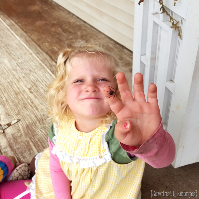 Helping kids (and ourselves) overcome a fear of bugs {Sawdust and Embryos}