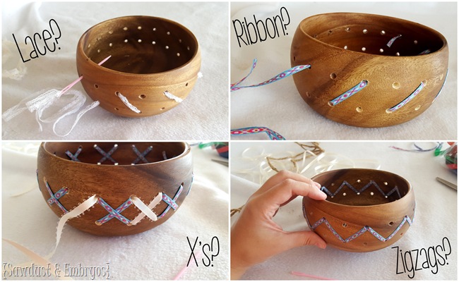 Modifying a simple wooden bowl to be custom and creative! {Sawdust and Embryos}