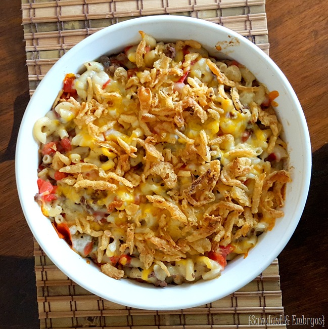 Cheesy Cruncheroni Casserole {Sawdust and Embryos}