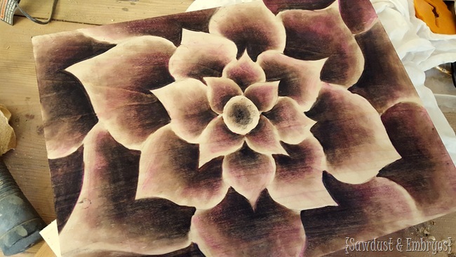 Shading with Wood Stain Technique by Sawdust and Embryos